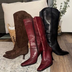 Elegant Women's Leather Boots - Brown and black only